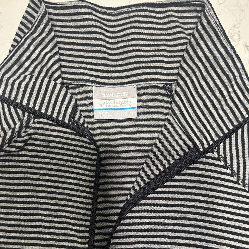 Columbia Black and Gray Striped Top